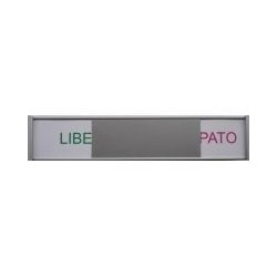 Türschild 180 x 36 mm aus Aluminium farblos eloxiert, LIBERO-OCCUPATO